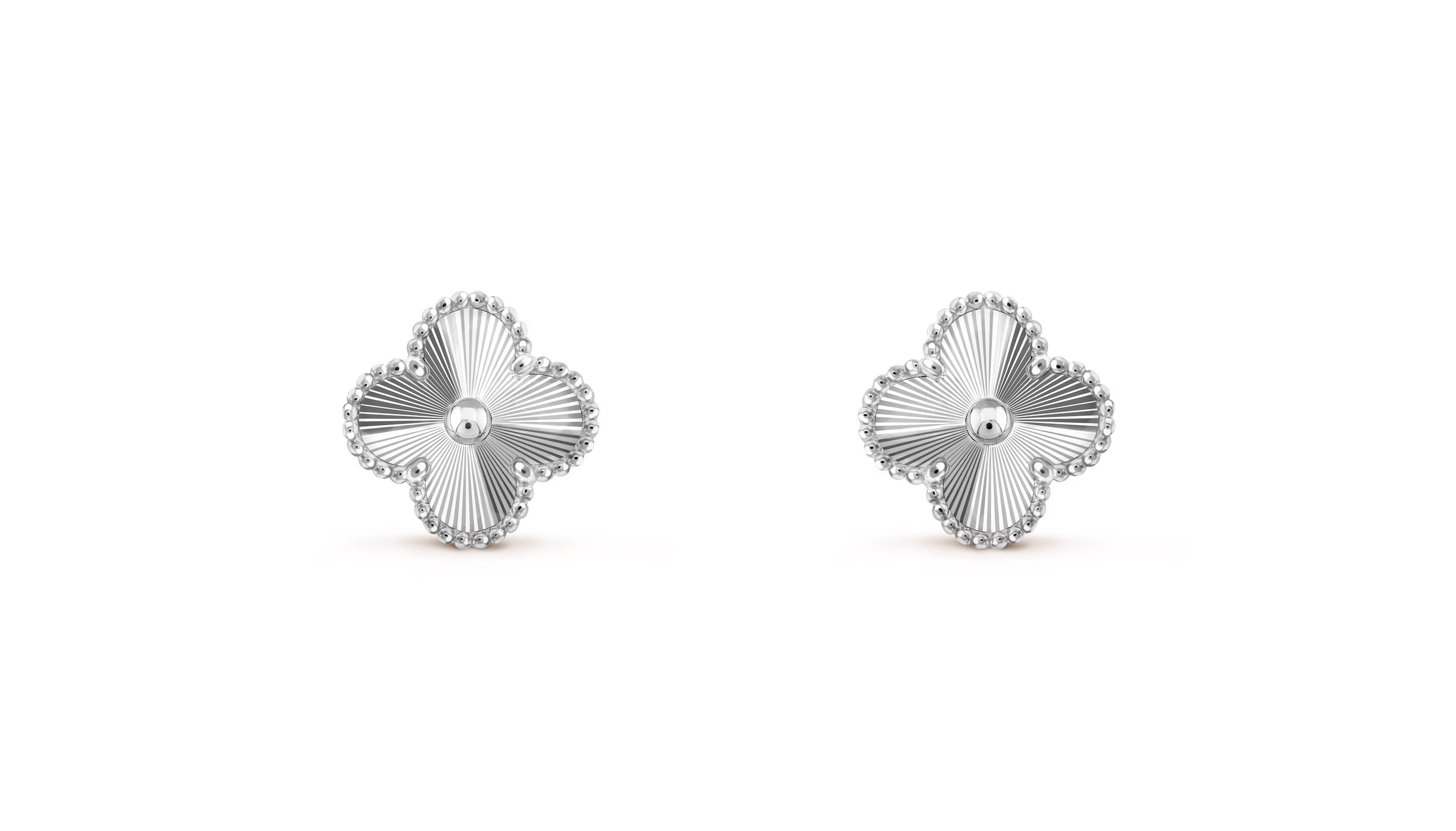 White Gold Motif Earrings