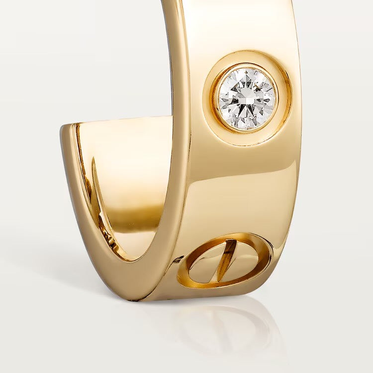 LOVE 1 Diamond Earrings Gold