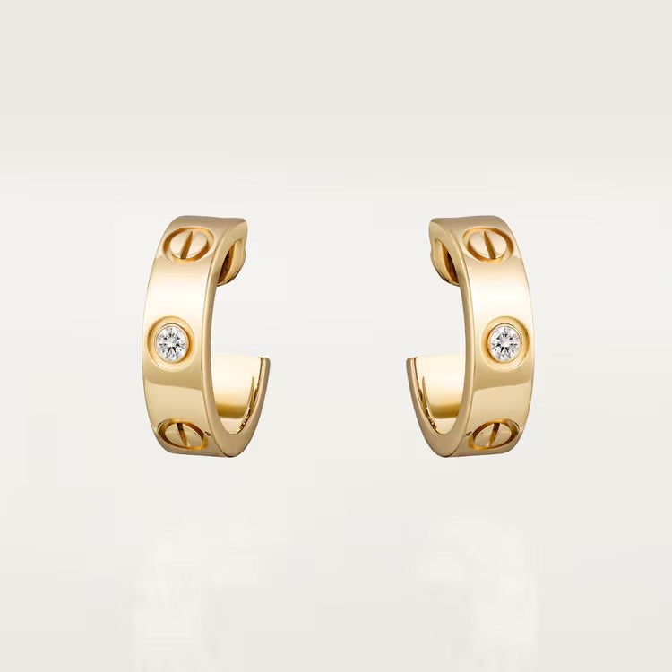 LOVE 1 Diamond Earrings Gold