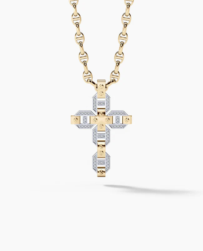 Gold Cross Pendant With 0.50ct Diamonds